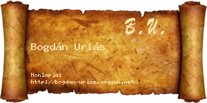 Bogdán Uriás névjegykártya